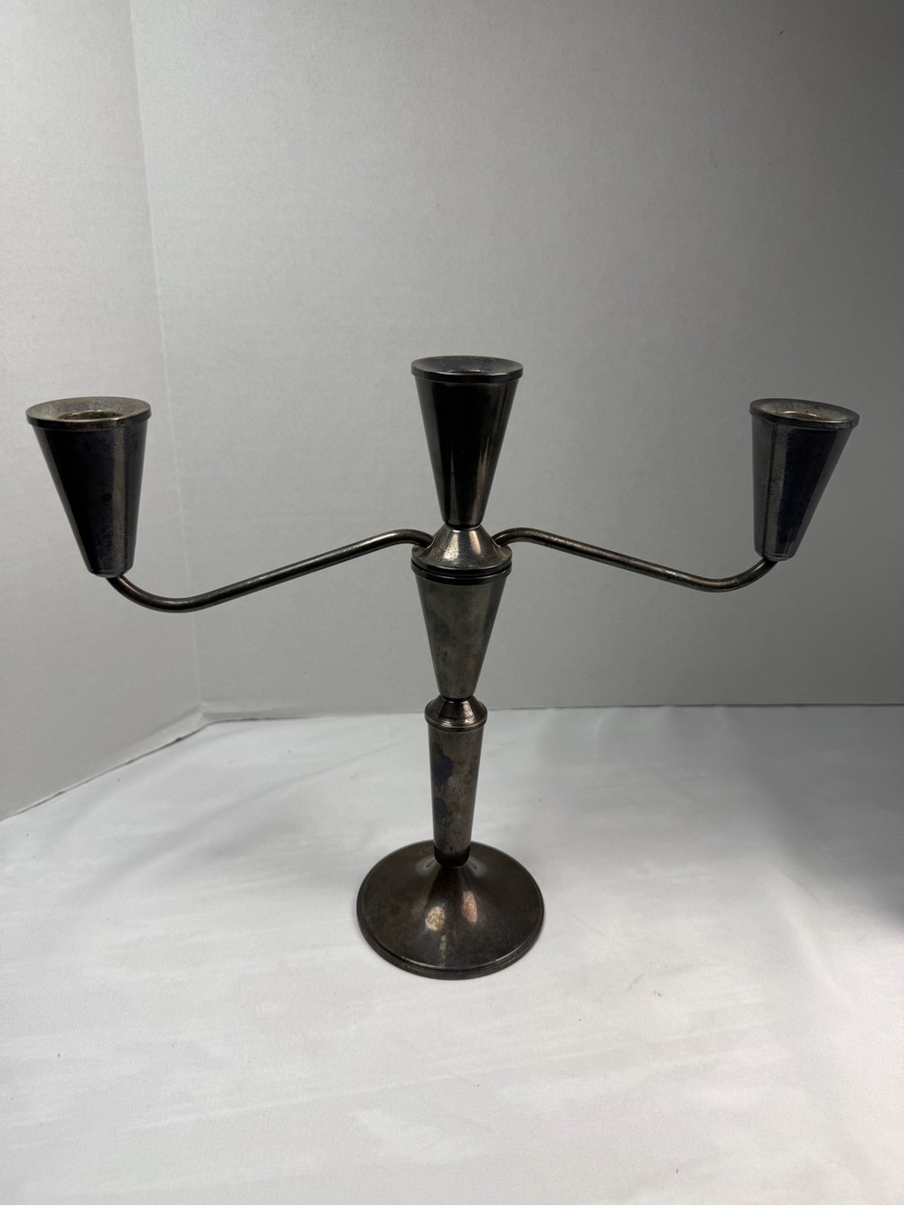 Vintage Duchin Creations Sterling Weighted 3 Light Candelabra Convertible MCM